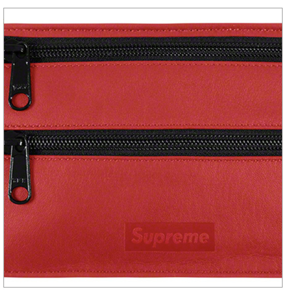 SUPREME Leather Waist Shoulder Pouch Bag Red Box logo Mark Gonzales Jason  Dill