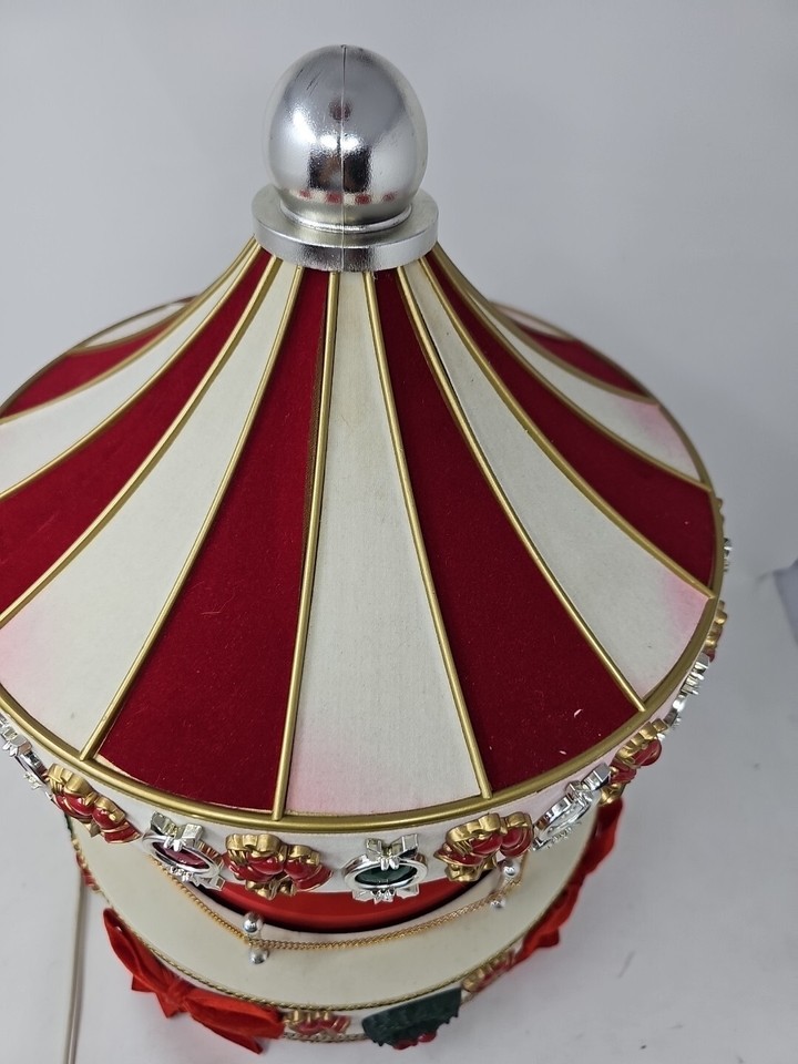 Holiday 16” Vtg Christmas Carousel Light Music Animated Merry