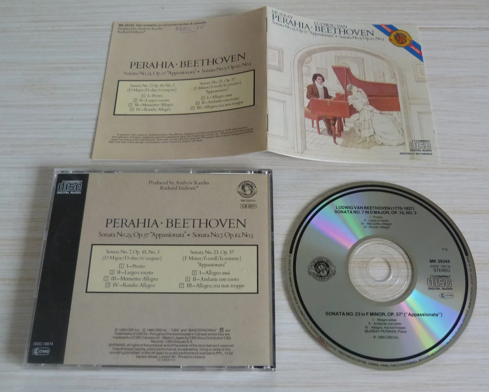 CD ALBUM CLASSIQUE BEETHOVEN APPASSIONATA SONATA MURAY PERAHIA 7 TITRES 1985 - Photo 1/1