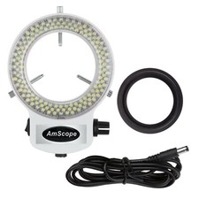 AmScope Adjustable 144 LED Ring Light Illuminator for Stereo Microscope & Camera