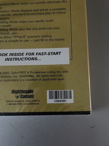 DebtFree For Windows ~ New PC CD-Rom Software ~ Debt-Elimination Wealth Building - Picture 3 of 4