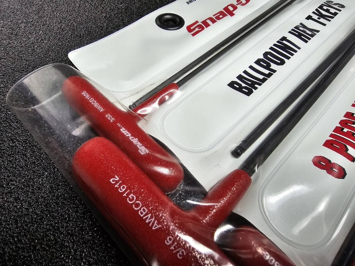 Snap-on Tools USA NEW 8pc SAE Soft Grip T-Handle Ball Hex Wrench