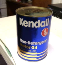 Vintage Kendall Non-Detergent Round Quart Motor Oil NOS, FULL
