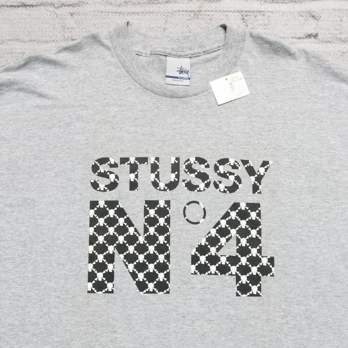 Vintage Stüssy N4 Monogram Limited Edition Tee Shirt Size XL Camo White New  RARE