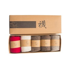 5 pairs Mongolia Pure Cashmere Wool Women- Unisex-Socks Crew Mid-calf