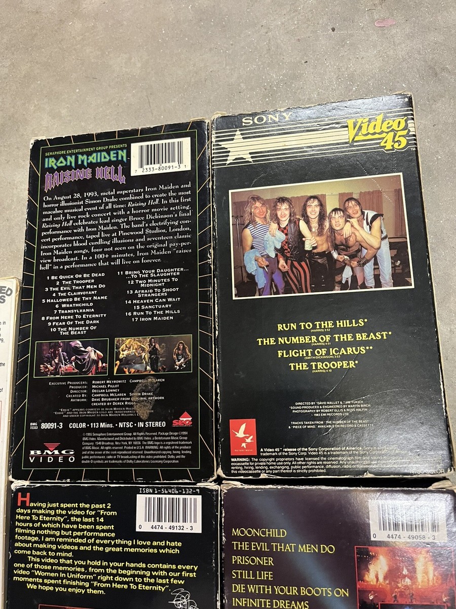 Iron Maiden VHS Lot Video Pieces Maiden England From Here to