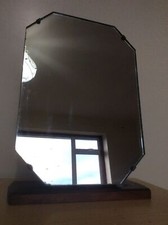 Wooden Dressing Table Vanity Mirror, Art Deco 1910s - 1930s? Dark Wood