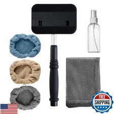 Polyte Pivoting Windshield Glass Cleaning Tool Extendable Aluminum Handle w/3