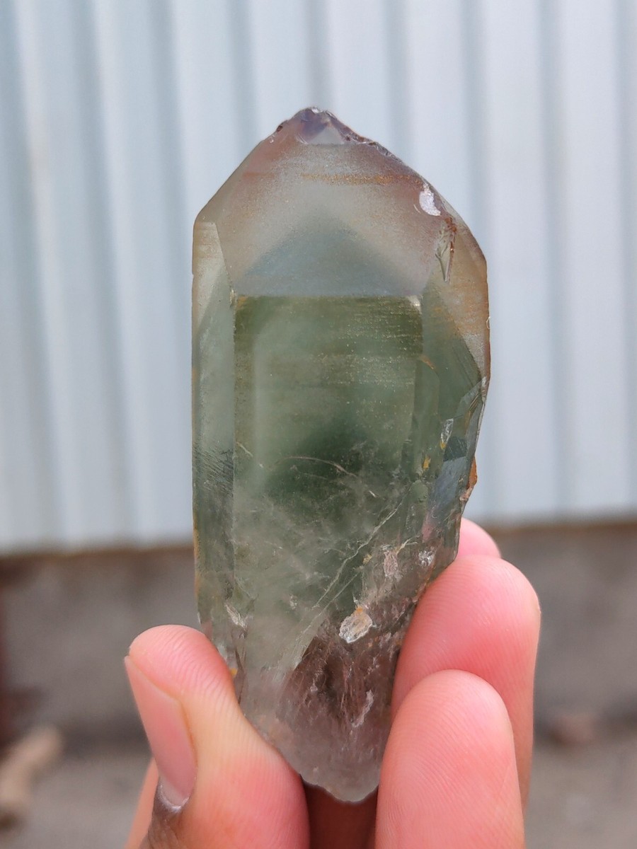 Green Phantom quartz Chlorite in quartz crystal in crystal natural minerals