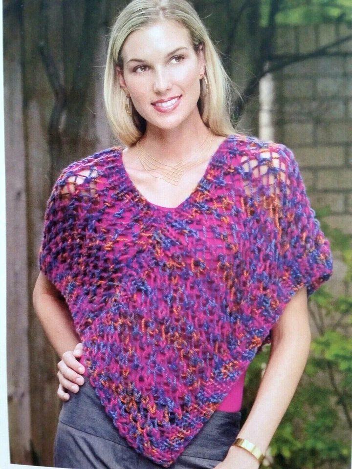 Amer School of Needlework 1377 KNIT PONCHOS 18pg booklet 2004 7 designs - Image 4 of 4