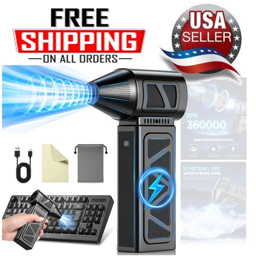 Compressed Air Duster, 360000RPM Powerful Electric Air Duster with Brushless ...