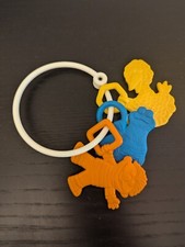 Vtg 1989 Remco Muppet Babies Teething Ring, Big Bird, Cookie Monster, Elmo VGC