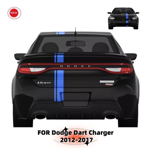 FOR Dodge Dart Charger 2012-2017 Car Vinyl Sticker Kit Hood Roof Rear Stripers - Foto 3 di 24