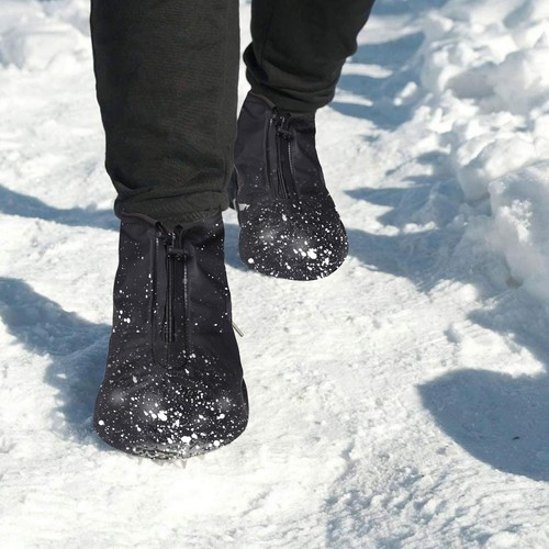 Reusable Rain Shoes Cover Anti-Slip Zipper Overshoes Protector Waterproof Gear - Picture 7 of 13
