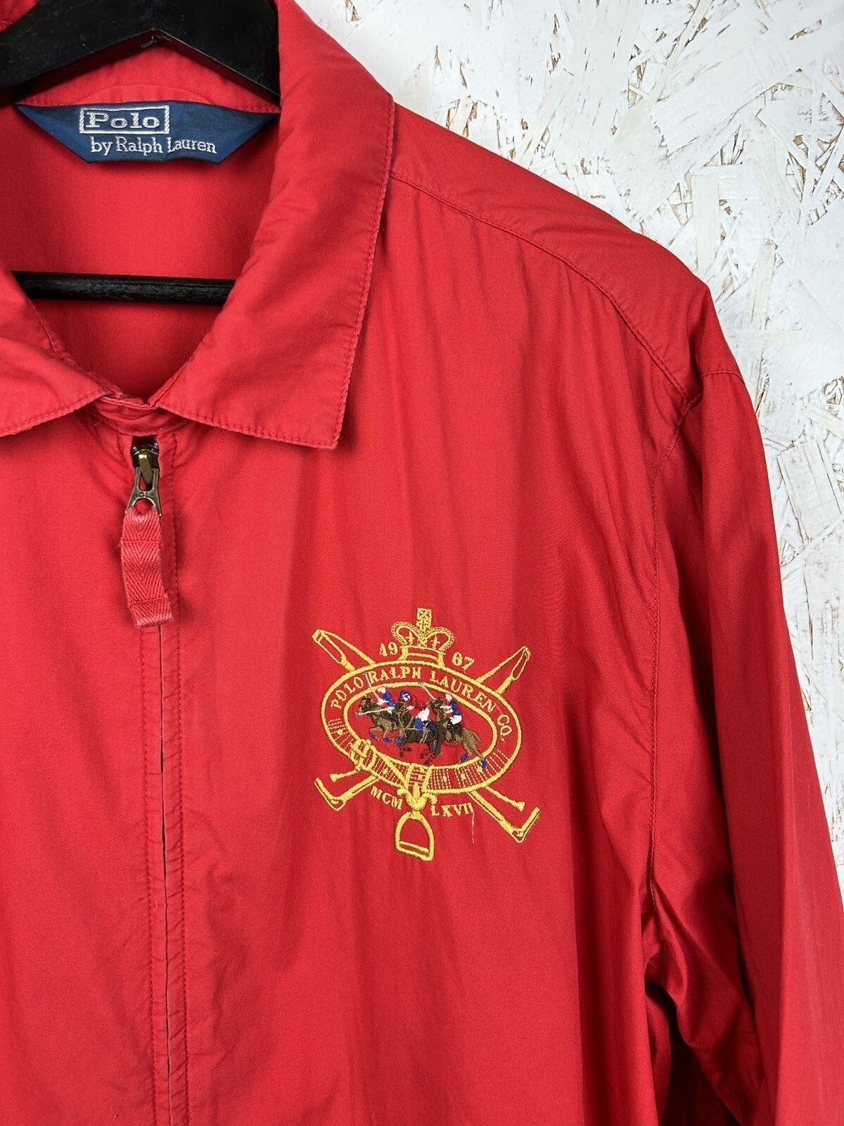 Giacca Bomber Vintage Polo By Ralph Lauren Big Pony Cotone Taglia L