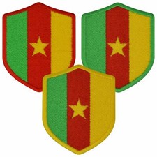 Aufn&auml;her KAMERUN Wappen 7 x 5,6cm Bestickt Flagge Patch FanShirts4u