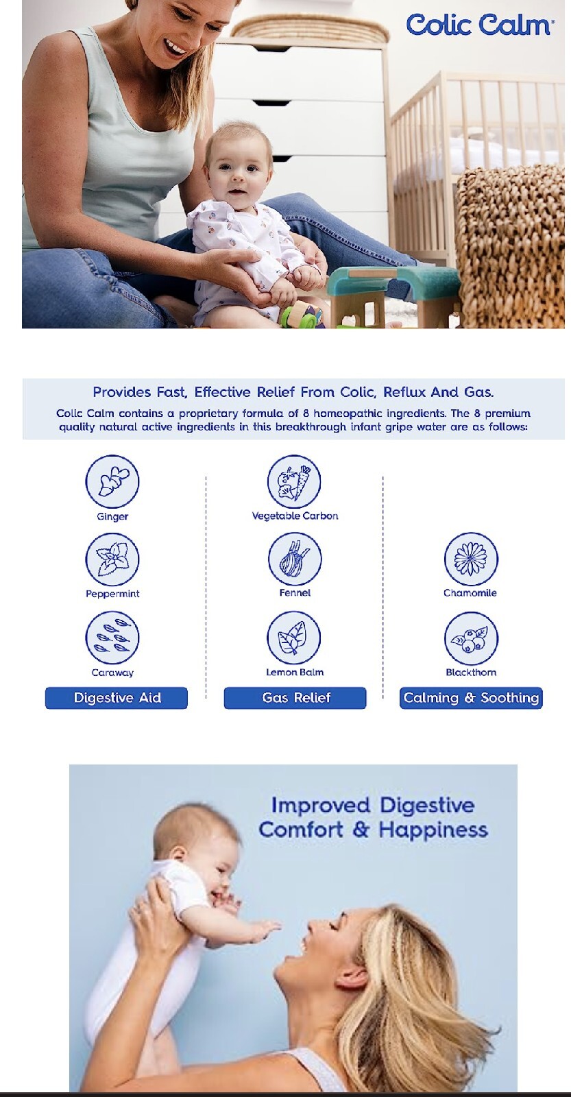 Homeopathic Gripe Water, Colic & Infant Gas Relief Drops 2 Ounce Exp 12