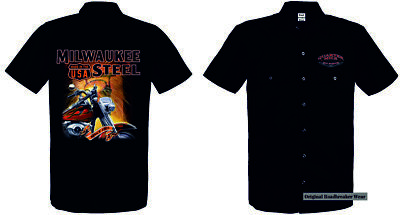Worker Shirt 2 Farbtöne Vintage  Biker&Oldschoolmotiv Modell Milwaukee Steel