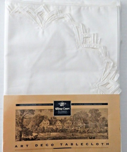 Formal Tablecloth Lace Cutwork White Holiday Table - Picture 10 of 10