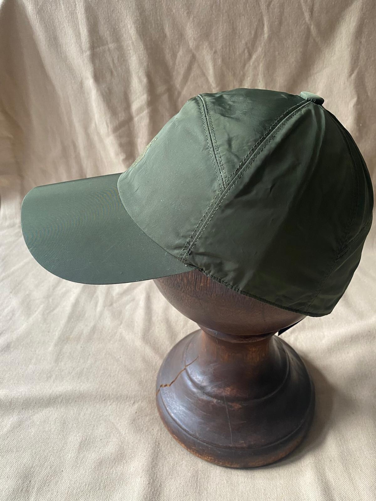 PONY Cappello verde polo Ralph Lauren 7 pannelli cinturino in pelle fodera lana taglia unica