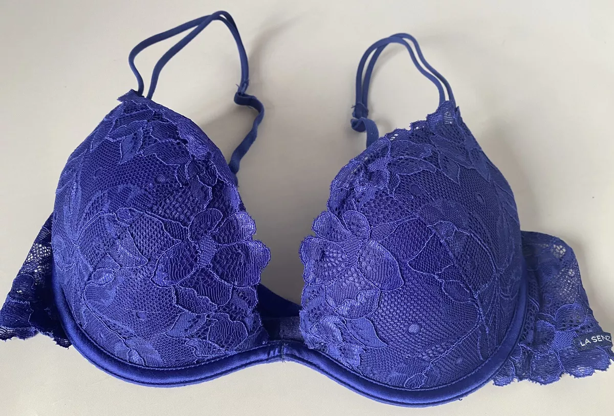 Fabulous La Senza Royal Blue Lace Padded Bra, New, 32C