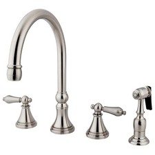KS2798ALBS Governor Deck Mount Kitchen Faucet with Brass Sprayer, 8-1/4-Inch,...