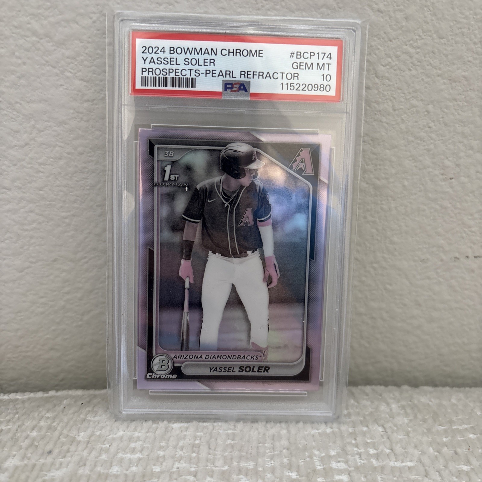 2024 Bowman Chrome - Prospects Yassel Soler #BCP-174 Pearl Refractor (RC) PSA 10