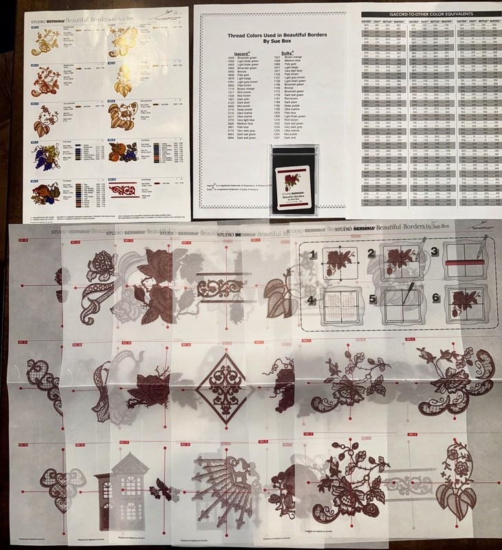 Studio Bernina BEAUTIFUL BORDERS SUE BOX No 127 Embroidery Card #127
