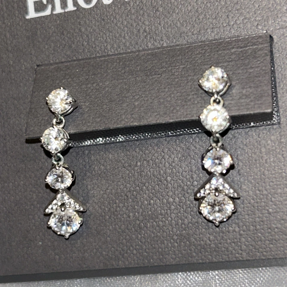 Pendientes Eliot Danori tono plata gota rodio circonita cúbica Foto 3 de 4