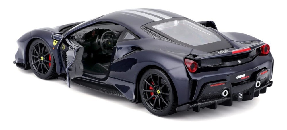 2018 Ferrari 488 Pista 1/24 Scale Diecast Model by Bburago - BLACK