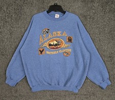 Vintage Alaska Nature Crewneck Sweatshirt Men's XL Northern Tradion Moose Bear