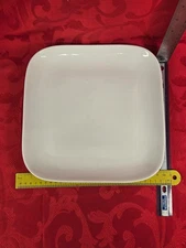 Over and Back "SONATA" WHITE PORCELAIN 11" SQUARE DINNER PLATE