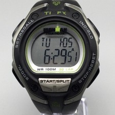 Timex Ironman Triathlon 30 Lap Mens Watch 44mm Black T5K412 Indiglo New Battery
