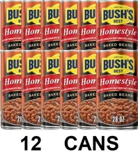 BUSH'S Best Homestyle Baked Beans 28 oz Can Tangy Bacon Shelf Stable - 12 PACK