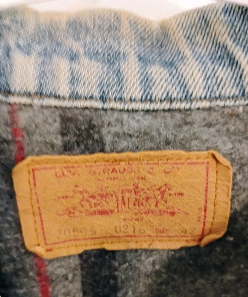 复古男式李维斯内衬毛毯牛仔夹克 70506 0316 尺寸 42 大号 美国  — 第 4/4 张图片