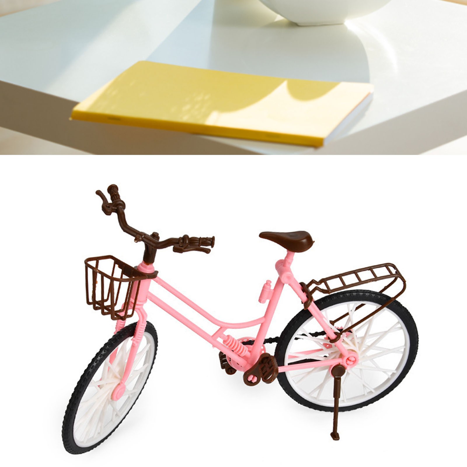 Miniature Bike Toy Lifelike Plastic Simulation Desk Ornament For Children
