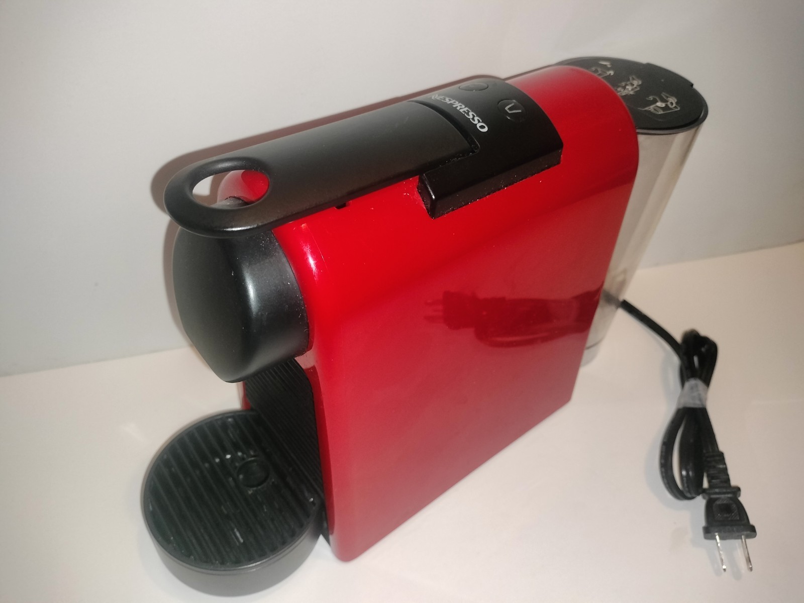 Nespresso Essenza D30 Mini Coffee Machine Red Sleek Espresso 8&rdquo; Capsule Pods