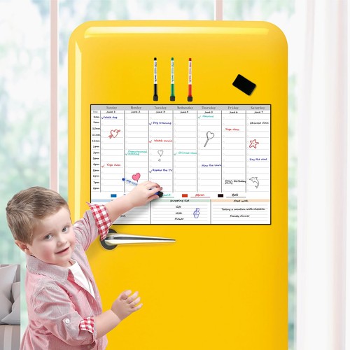 Magnetic Weekly Dry Erase Board Calendar for Fridge Schedule Board Planner - Picture 4 of 8