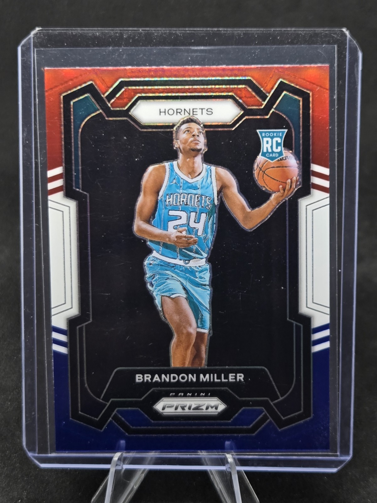 2023-24 Panini Prizm Brandon Miller RC Red White Blue Prizm #152 Charlotte...