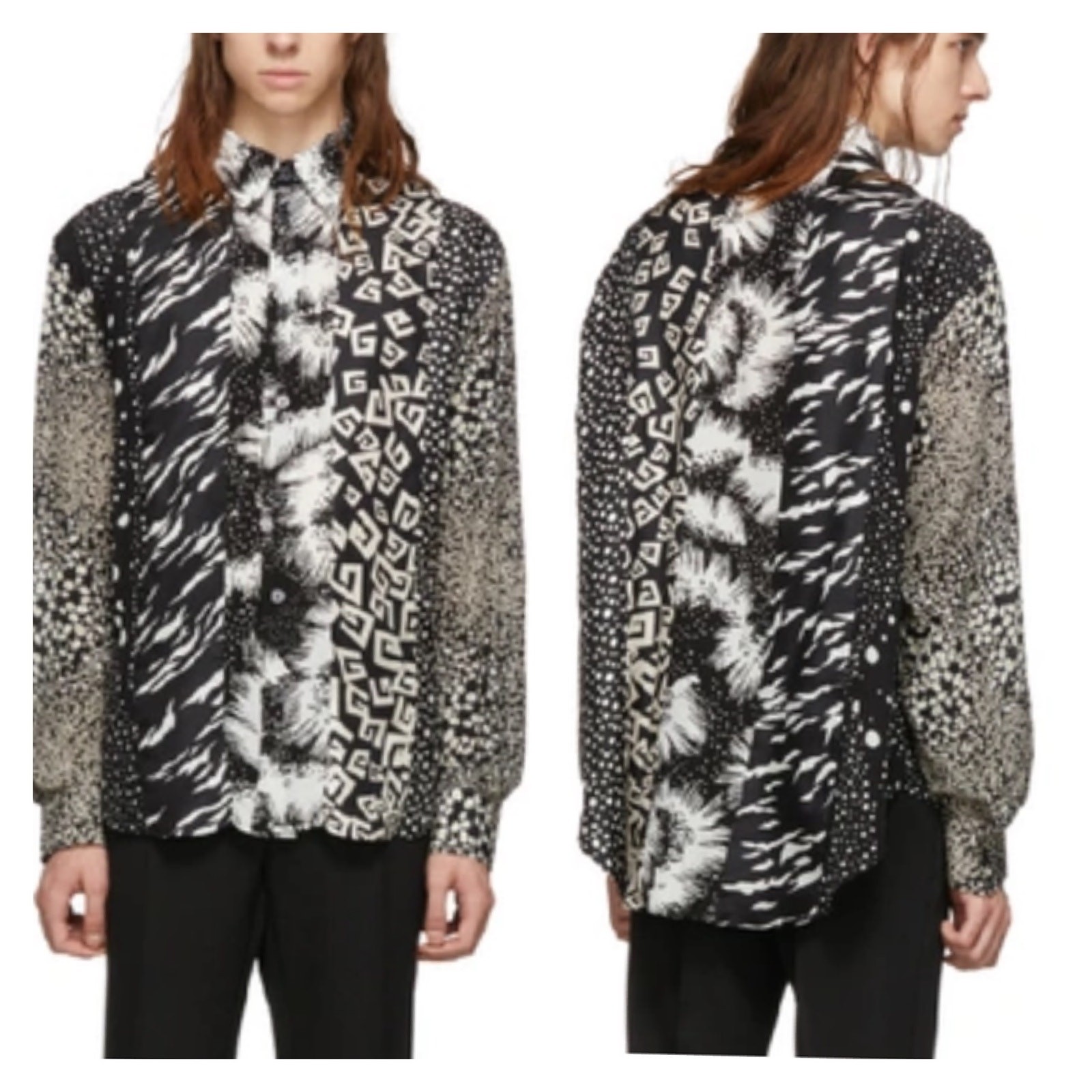 Givenchy - Loose Fit Patchwork Print Silk Shirt i… - image 4