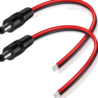 2Pack DC Stromkabel 14AWG 12V 10A 5.5 x 2.1mm rot schwarz Kabel Adapter CCTV ...