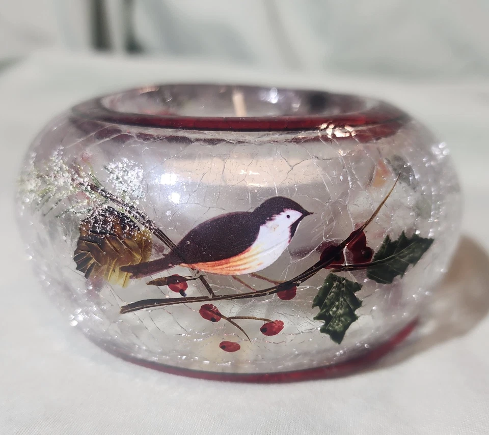 Portavelas Yankee Holiday Tealight, vidrio agrietado Foto 2 de 4