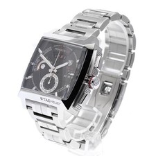 TAG HEUER MONACO LS CAL2110 41mm SS Black Dial Automatic Chronograph Date #C059 2