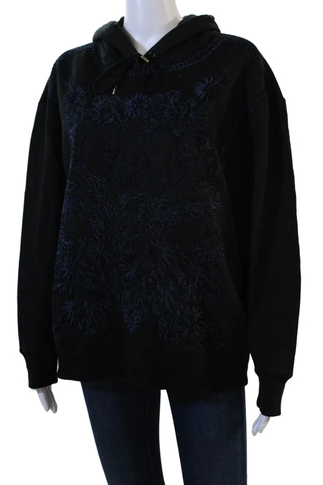 Stella McCartney Women Pullover Hoodie Black Floral Long Sleeve Size 36 - Image 2 of 4
