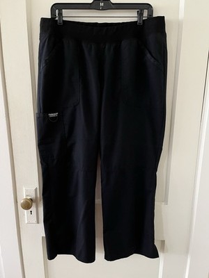 Cherokee WorkWear Revolution Women s Cargo Scrub Pants Size Large Petite Black