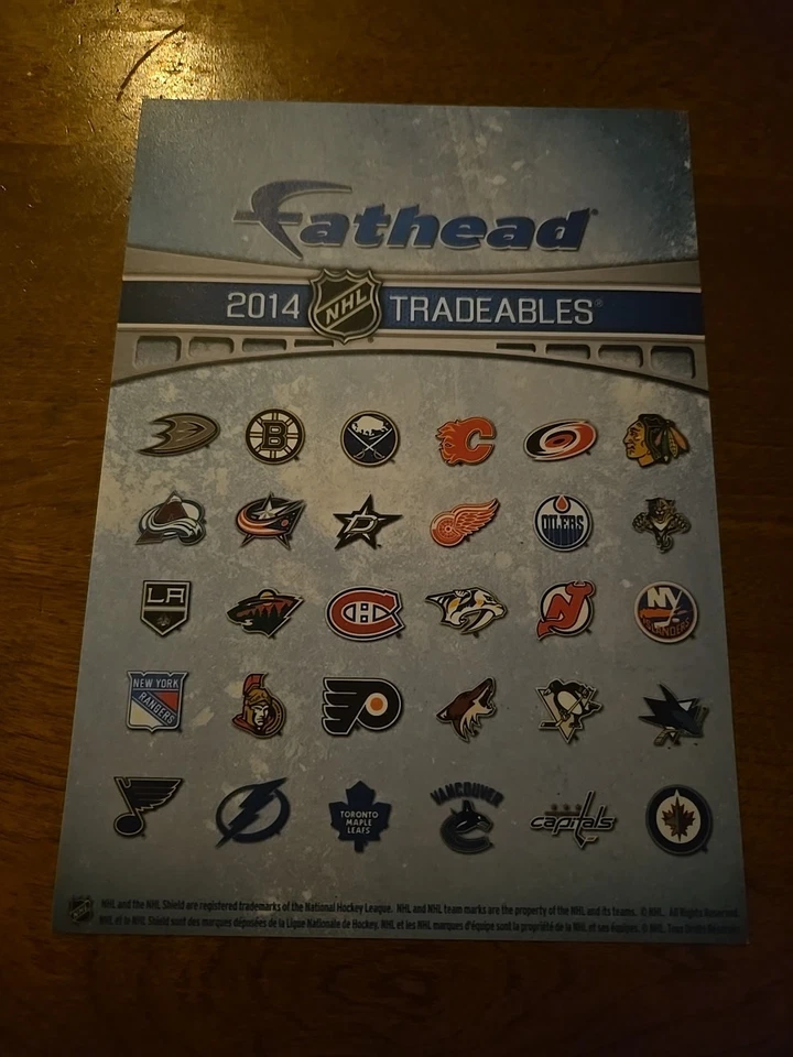 Henrik Lundqvist 2014 NHL Fathead Peel and Stick Decal 5x7 - Image 2 of 2