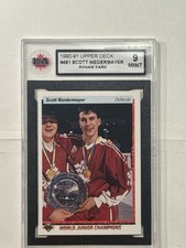 1990-91 Upper Deck NHL Hockey #461 Scott Niedermayer Rookie Card KSA 9. rookie card picture