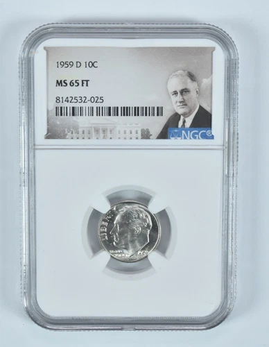1959-D Roosevelt Dime MS65 FT NGC Special Label