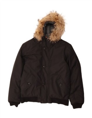 Aigle Herren Bomberjacke mit Kapuze UK 38/40 Medium Schwarz Baumwolle AB15