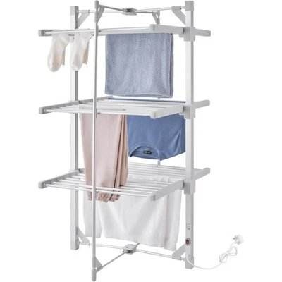 VIVO Stendibiancheria Riscaldato 3 Livelli Stendibiancheria da Interno Pieghevole 21M Asciugatura
